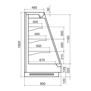 Горка холодильная Dazzl Vega 090 H160 250 - Изображение 3