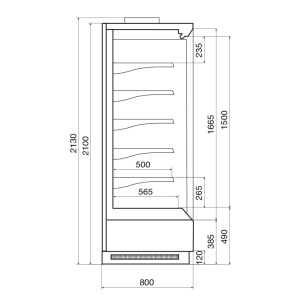 Горка холодильная Dazzl Vega 080 H210 Plug-in 190 фруктовая - Изображение 3