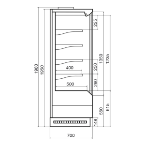 Горка холодильная Dazzl Vega DG 070 H195 Plug-in 190 - Изображение 3