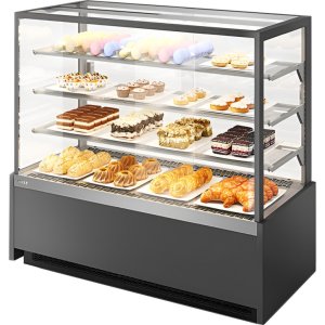 Витрина кондитерская Chilz VETE KUB 130 серый матовый, шлифованная нержавейка