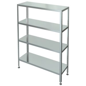 Стеллаж с 4-я сплошными полками МХМ С-4-0,5/1,4/1,8 (нержавейка) 