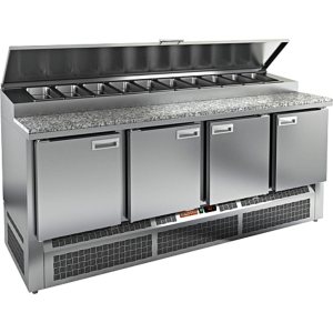 Стол холодильный для пиццы HiCold PZE1-1111GN (1/3) камень