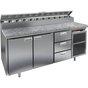Стол холодильный для пиццы HiCold PZ2-113GN (1/6) камень