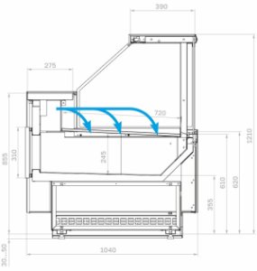 Витрина холодильная Carboma GC110 SM 0,94-1 без боковин (версия 2.0) (9006-0430) - Изображение 3