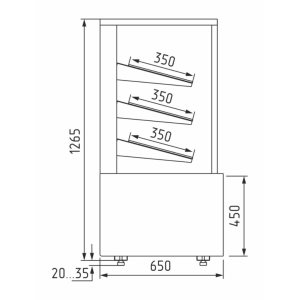 Витрина кондитерская Carboma KC70 N 0,6-1 Light Bread Паттерн (0105 Венге) хлебная, со стеклом - Изображение 2