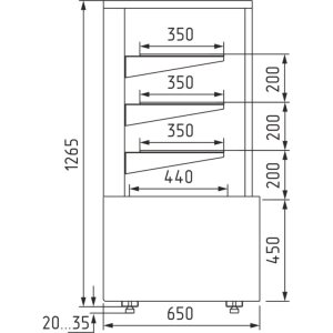 Витрина кондитерская Carboma KC70 N 1,3-1 Light Паттерн (0106 Седой дуб) нейтральная - Изображение 2